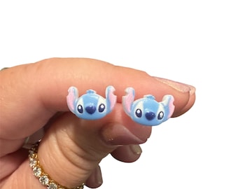 Lilo & Stitch Stud Earrings: Acrylic Charms, Nickel-Free Posts