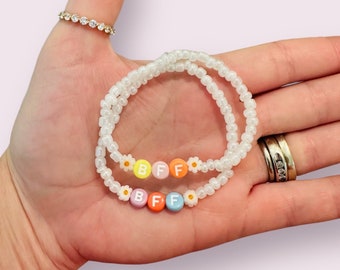 Customizable Daisy Name Bracelet For Girls and Women—Seed Beads