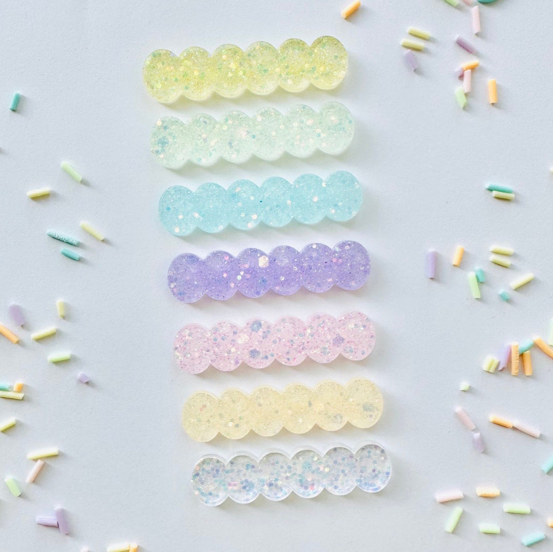 Pastel Scalloped Hair Clips Spring Hair Clips for Girls Etsy