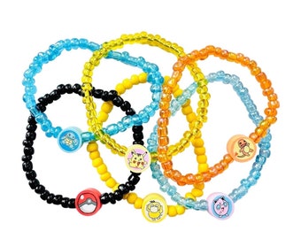 Pokémon Stretch Bracelets|Pokemon Seed Bead Bracelets|Pokemon Party Favors| Boys Stretch Pokémon Bracelets