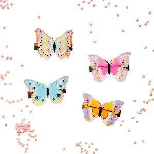 Butterfly Hair Clips for Girls: Glitter Resin Spring Barrettes