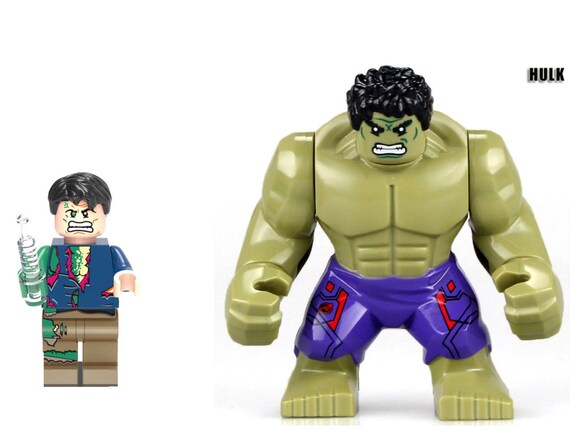 Hulk Dr Banner Minifigures Large Figure Banner Changing 2pc Etsy