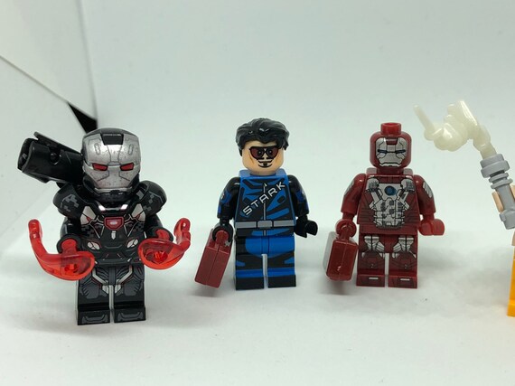 Iron Man Minifigures War Machine Tony Movie Version New Suit Tony Stark Iron Man 2 Suitcase Suit 5pc Set