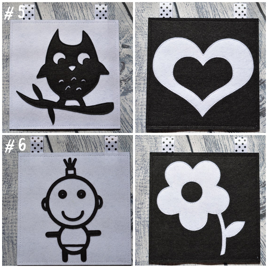 Newborn Black and White Cards Felt Cards Contrast Cards Etsy