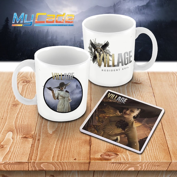 Resident Evil 8 Village Lady Dumitrescu MUG et COASTER set PlayStation Game Inspired Vampire Lady Theme