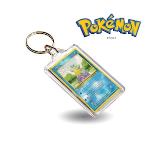 Squirtle Starter Pokémon Card Inspired Keyring / Key Chain Duel Print Classic Trading Card Style image 1