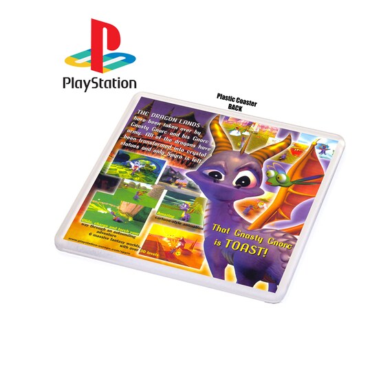 Spyro The Dragon PS1 Retro Style Gaming COASTER Game Box Art Inspired  Plastic Beer Mat Double Sided