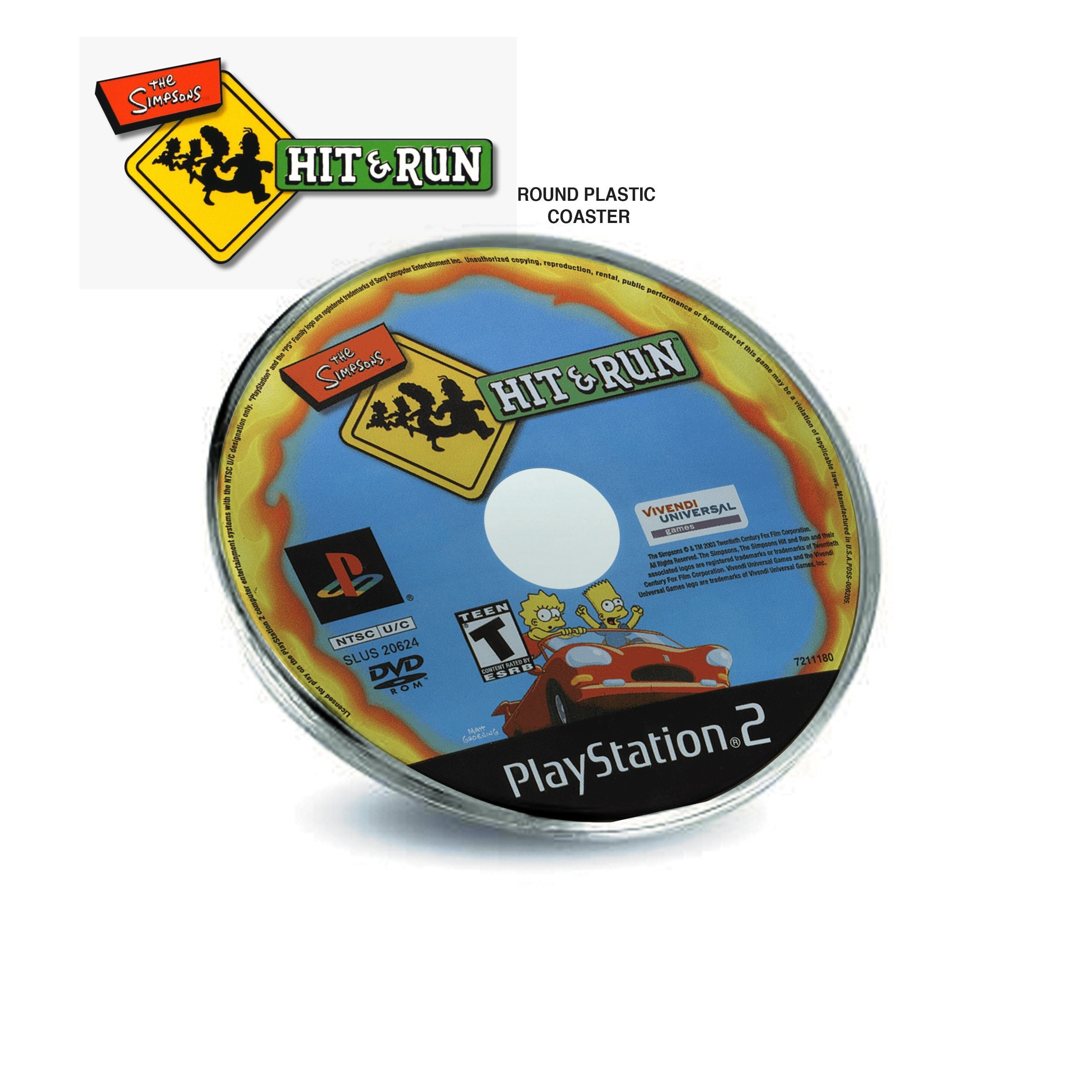 Grand Theft Auto Sanandreas PS2 GTA Disc Style Plastic Coaster 