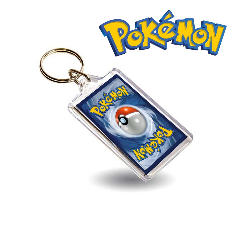 Squirtle Starter Pokémon Card Inspired Keyring / Key Chain Duel Print Classic Trading Card Style image 2