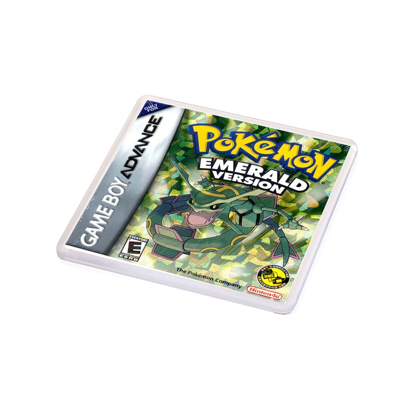 Pokemon Coaster Set EMERALD RUBY SAPPHIRE 3 Pack Perfect Gift Gaming Coaster Retro Gamers Gift for Games Room Man Cave afbeelding 4