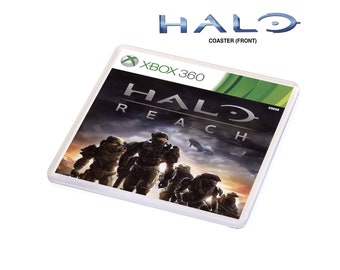 Halo REACH Xbox 360 Style Plastic Coaster Drinks Mat Classic Xbox Game Art Style Double Sided