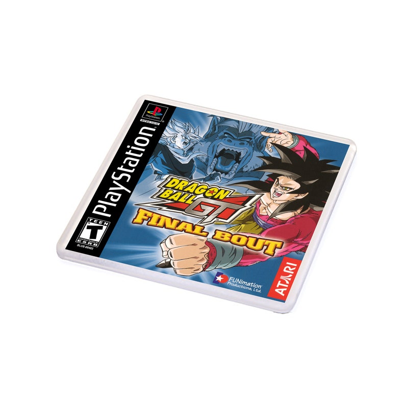 Dragon Ball GT Final Bout Playstation 1 Plastic Cup Coaster Rare Game Retro Gift GOKU SS4 DBZ Ps1 style Beer mat image 1