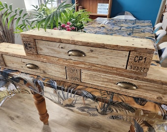 Burnt Pallet Wood Storage with Stained Drawers