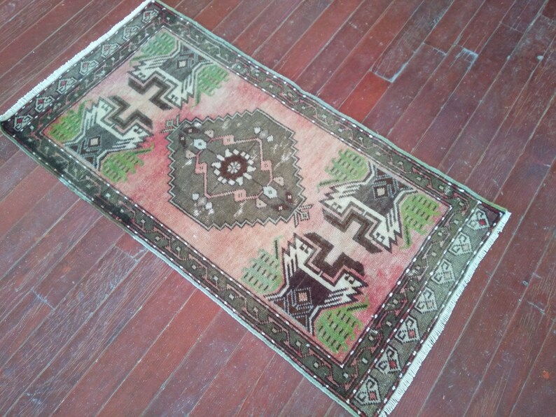 SMALL Vintage Rugs Turkish Rugs ABOUT 1/'5 x 3 ft
