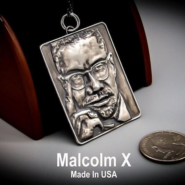 Malcolm X Necklace Sterling Silver