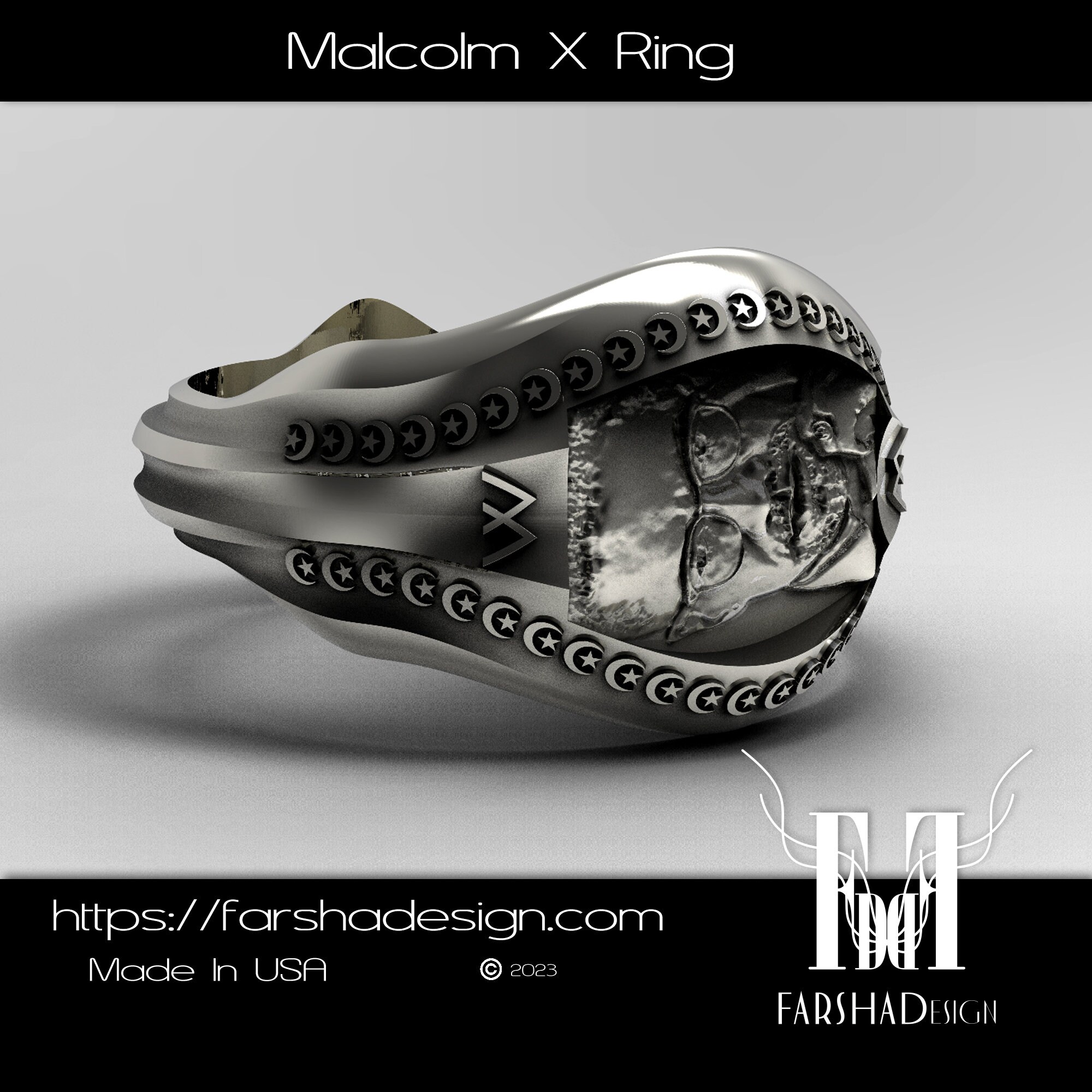 Malcolm x shop ring replica