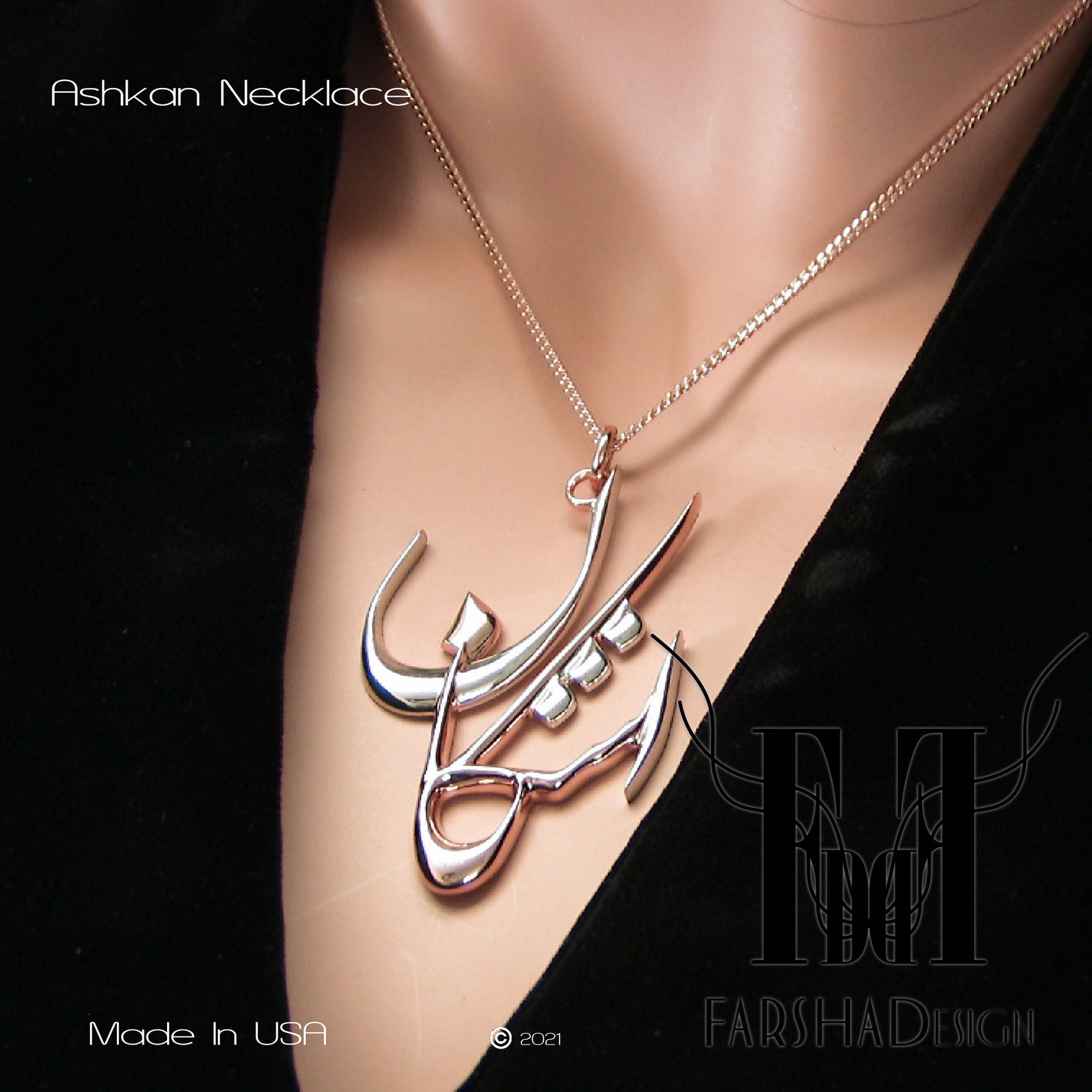 Farsi necklace Persian Calligraphy Necklace Persian Name Etsy