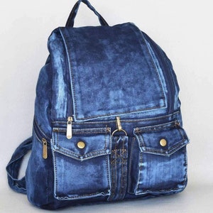 Upcycled Denim Backpack, Denim Backpack, Jeans Backpack Unisex, Upcycled Denim Bag, Denim Bag, Denim Shoulder bag, Jeans Shoulder Bag