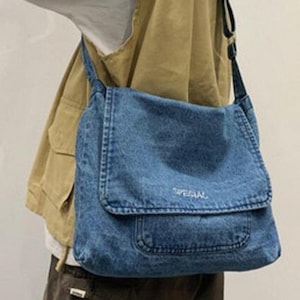 Upcycled Denim Shoulder Bag, Denim Shoulder Bag, Jeans Shoulder Bag,  Denim Hand Bag, Jeans Bag, Upcycled Denim Bag