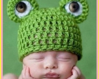 Chapeau de bébé grenouille, chapeau de bébé garçon, chapeau de bébé au crochet, chapeau de nouveau-né