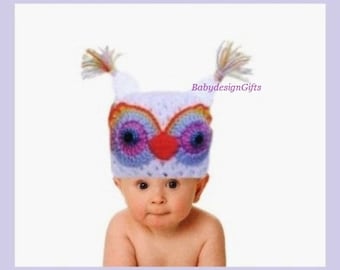 Newborn Baby hat Owl, Crochet baby hat, Newborn hat, Photo props baby, Baby shower gift, Baby gift, Criochet baby gift, Animal baby hat