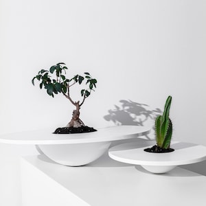 Succulent Pots Unique Planters for Aesthetic Farmhouse Decor White Minimalist Plant Pot Corian® Cactus Planter for Elegant Bathroom Decor image 1
