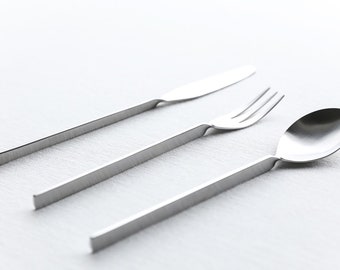 Malmö Matte roestvrijstalen bestekset, 24-delig voor 6 personen, met gedraaide handgrepen