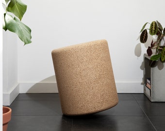 Modern Cork Stool, Active Sitting Balancing Stool, Eco Friendly Stool for Living Room, Bedroom, Home Decor, Minimal Design Gifts for Home