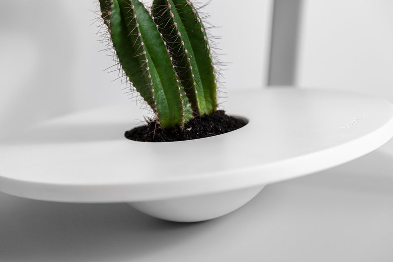 Succulent Pots Unique Planters for Aesthetic Farmhouse Decor White Minimalist Plant Pot Corian® Cactus Planter for Elegant Bathroom Decor image 7