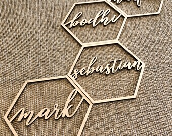 Hexagonal Name Place Signs , Sets of 10