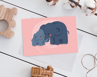 Elephant Hug Postcard