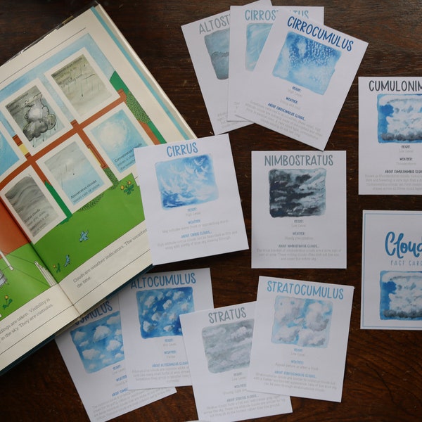 Cloud Types Fact Cards; Information Cards for Nature Study; Montessori; Charlotte Mason; Nature Study