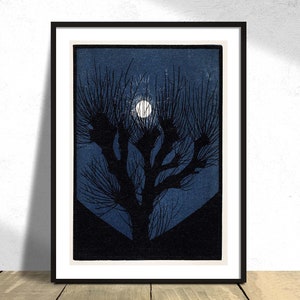 Luz de luna - Julie de Graag / Impresión de luna, Cartel vintage, Dec de reproducción, Ilustración nocturna, Decoración Art Nouveau, Idea de regalo, Dec de hogar lunar