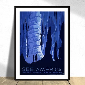 See America I Travel Print, Geschenkidee, Wand Dez, USA Retro Print, Vintage Poster, Dekoration, Höhlenplakat, Vintage USA, Werbeplakat