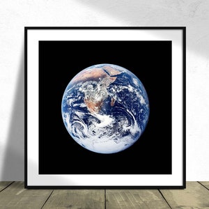 Tierra. Original de NASA I Square Print, Square Poster, Nasa Poster, Space Travel Art, Nursery Space Wall Art, Planet Poster, Nasa Dec, 8x8
