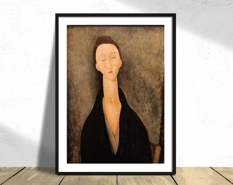 Lunia Czechowska - Amedeo Modigliani | Italian Expressionism Style, Woman Portrait, Poster Reproduction, Abstract Art, Home Art Print