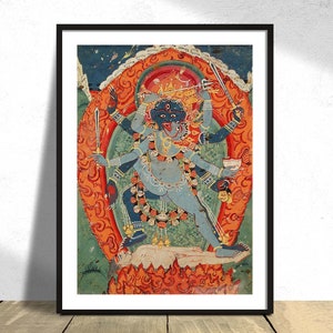 Kali and Bhairava in Union | Hinduism Poster, Hindu Goddes Poster, Buddhist Poster, Zen Wall Art, Reproduction Dec, Gift Idea, Meditation A1