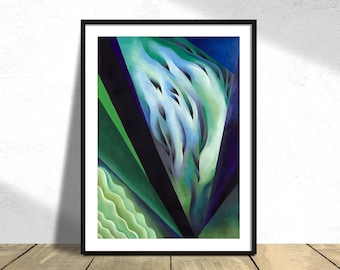 Blue and Green Music - Georgia O’Keeffe | American Art Poster, Modern Art Print, Retro Print, Vintage Poster, Art Decor, Abstract Poster, A3