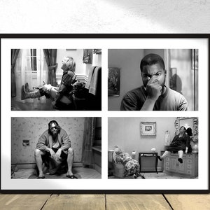 Badezimmer Filmszenen Zusammenstellung Poster - Dumm und Dümmer, Brautjungfern, Freitag, Big Lebowski Lustige Toilette Print