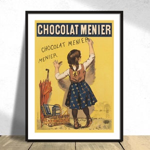 Chocolat Menier - Les maîtres de l_affiche I Advertising Poster, Retro Print, Vintage Poster, Restaurant Decor, Café Dec, Girl Poster, Cocoa