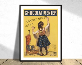 Chocolat Menier - Les maîtres de l_affiche I Advertising Poster, Retro Print, Vintage Poster, Restaurant Decor, Café Dec, Girl Poster, Cocoa