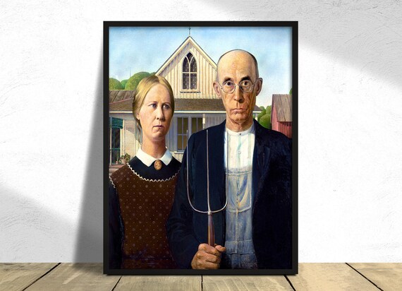 American Gothic - Grant Wood | Modernism Art, Vintage Print