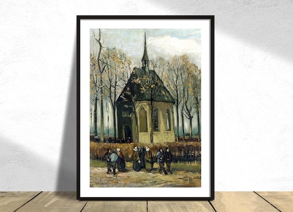ヌエネンの改革派教会を去る会衆 - ヴィンセント・ヴァン・ゴッホ
