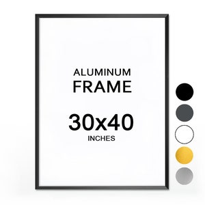 Annecy 30x40 Frame Black 1 Pack, Classic 30x40 Picture Frame Display 24x36  Pictures with Mat or 30x40 without Mat, Horizontal and Vertical for