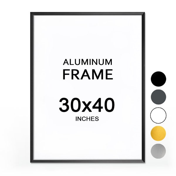 30x40 Frame Aluminium / Inches / Kleuren: Zwart, Wit, Grafiet, Zilver, Goud Antireflective Nonreflective Size 40x30 30 x 40 inch