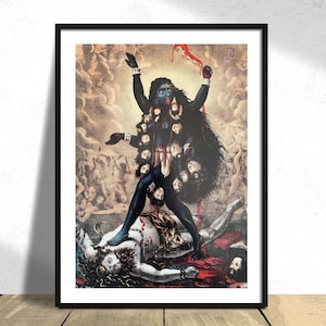 Goddess Kali | Hinduism Poster, Hindu Goddes Poster, Buddhist Poster, Zen Wall Art, Reproduction Dec, Gift Idea, Meditation, Hindu Mythology