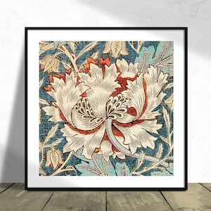 William Morris Square Print, Honeysuckle Flower Illustration ...