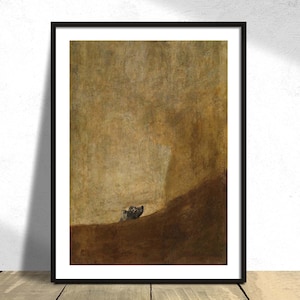 O Cachorro - Francisco Goya | Arte clássica, impressão de reprodução, pôster retrô, decoração de cachorro, cão minimalista, decoração de animais, presente para proprietários de cães, decoração de casa