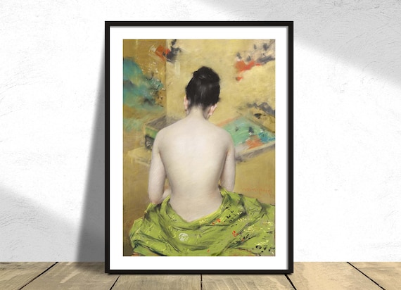 Naked Japanese Woman Posing Sensually - William Merritt Chase I 