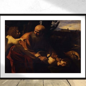 Sacrificio di Isacco II - Caravaggio | Barock Kunstdruck, Reproduktion Print, alte Illustration, Vintage Kunst Poster, Galerie Wandkunst, Dekor